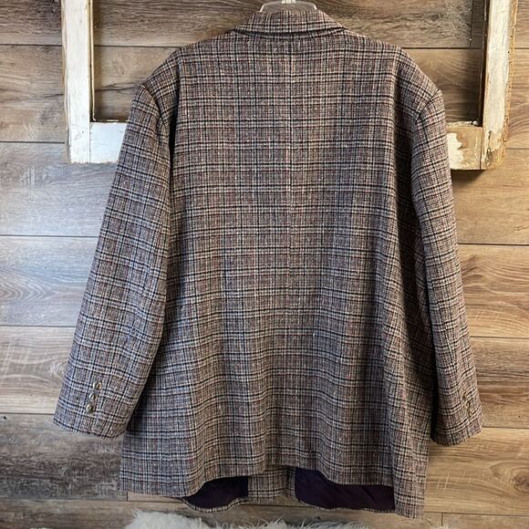 WHITE STAG Womens Plus Size 24 Wool Houndstooth Blazer Vintage 90’s  Blue Gray - Picture 7 of 11